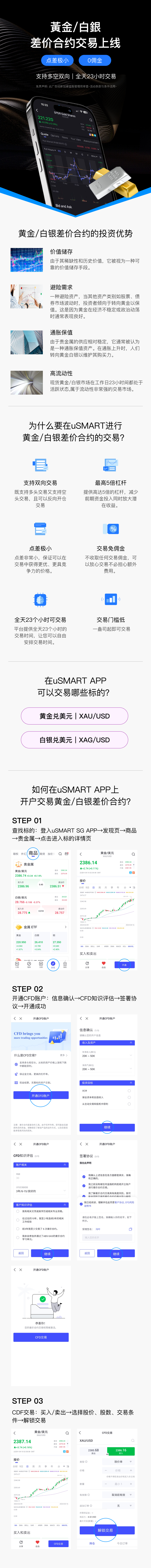 在uSMART交易黄金/白银差价合约- uSMART SG